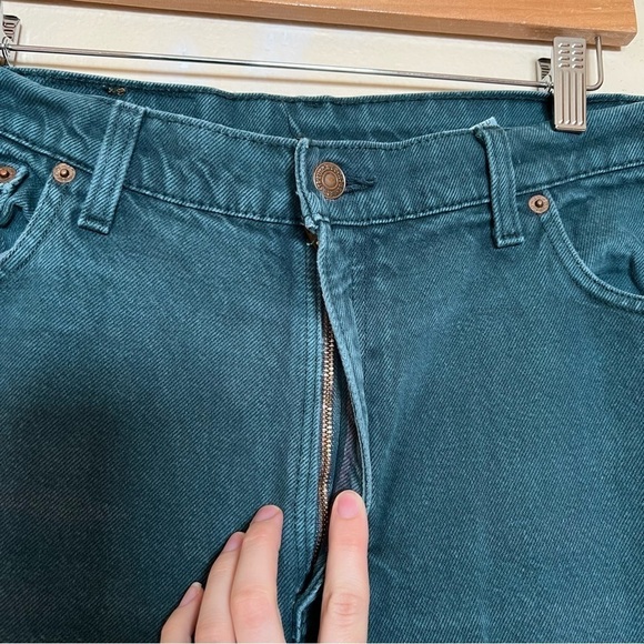 Vintage Levi’s 551 Green/Blue USA Tapered Relaxed Fit Jean - Picture 11 of 15